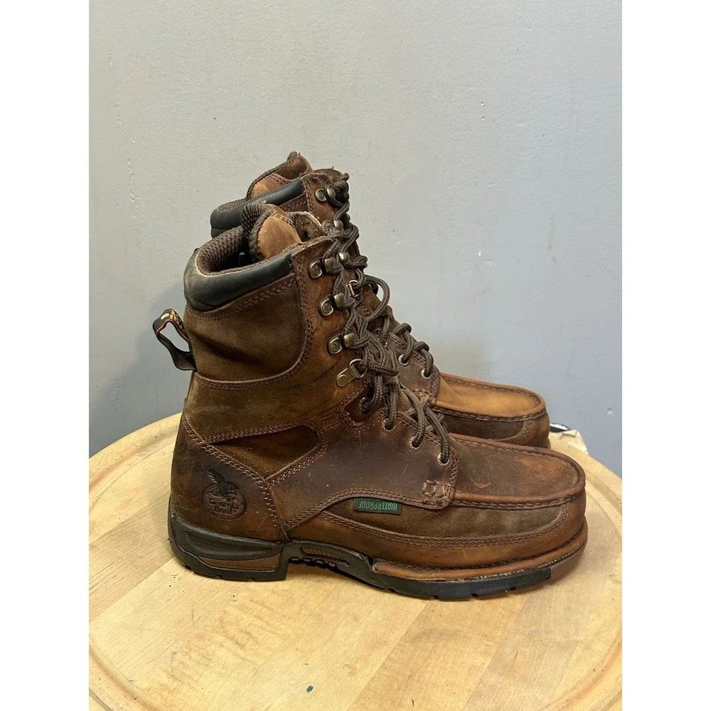 Georgia Boot Waterproof Work Boots Brown Leather EH‎ ASTM F2892-18 Mens 8.5W